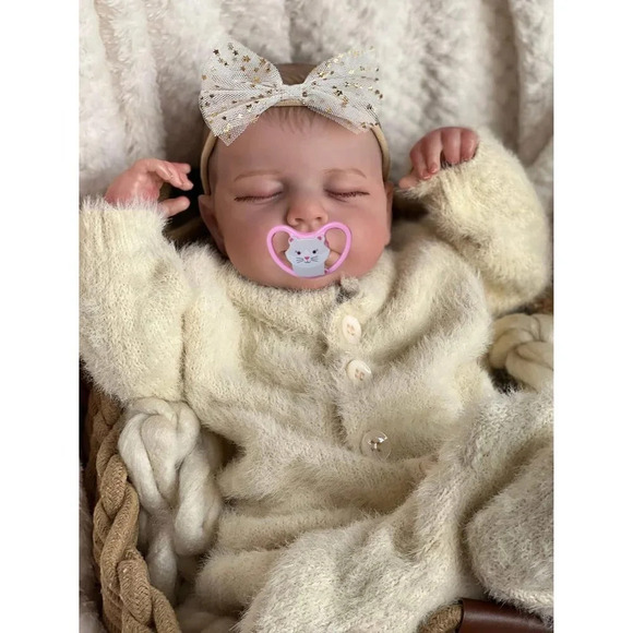 Reborn Baby Doll Realistic Newborn Premie Baby Dolls Xmas Magnetic Pacifier, - Picture 6 of 6